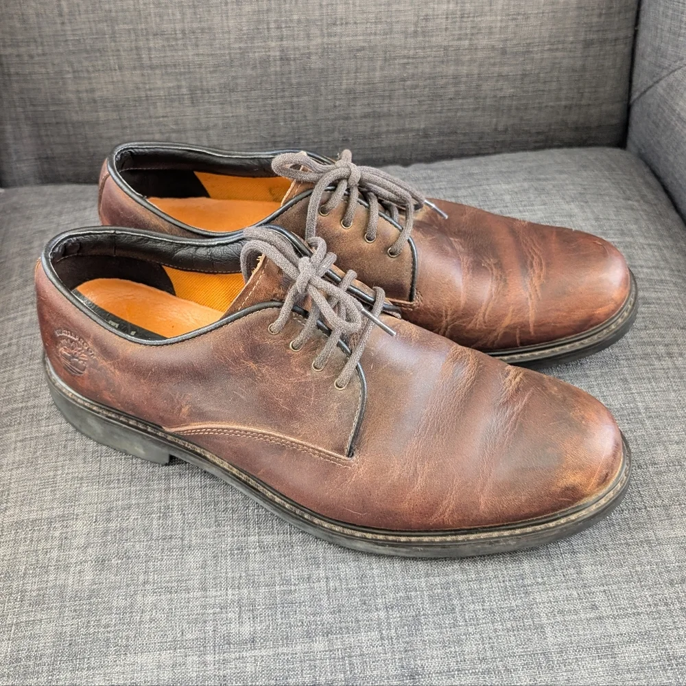 Timberlan Size 9.5 s Men's Brown Leather Shoes / Dress Shoes